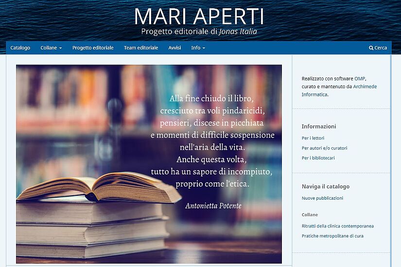 Mari Aperti progetto editoriale Jonas Italia Mari Aperti progetto editoriale Jonas Italia